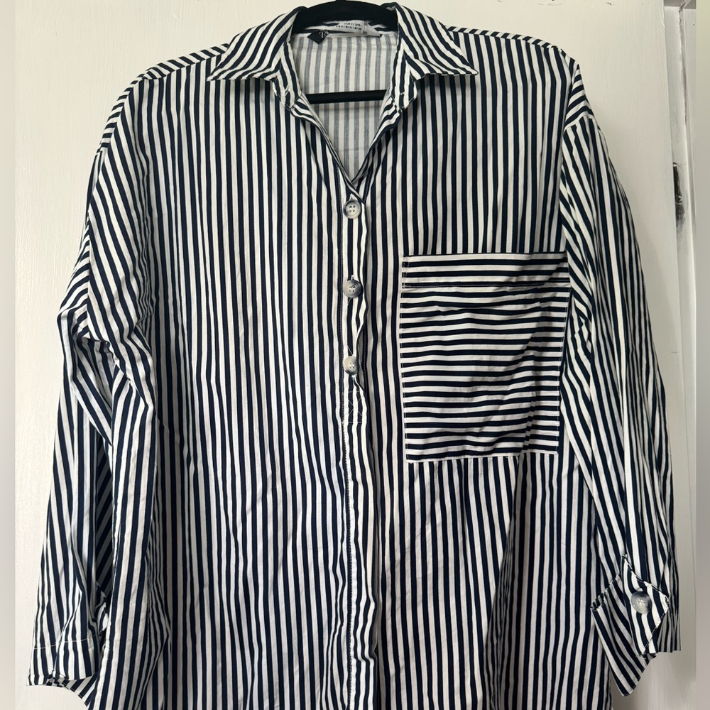 Zara striped button down shirt